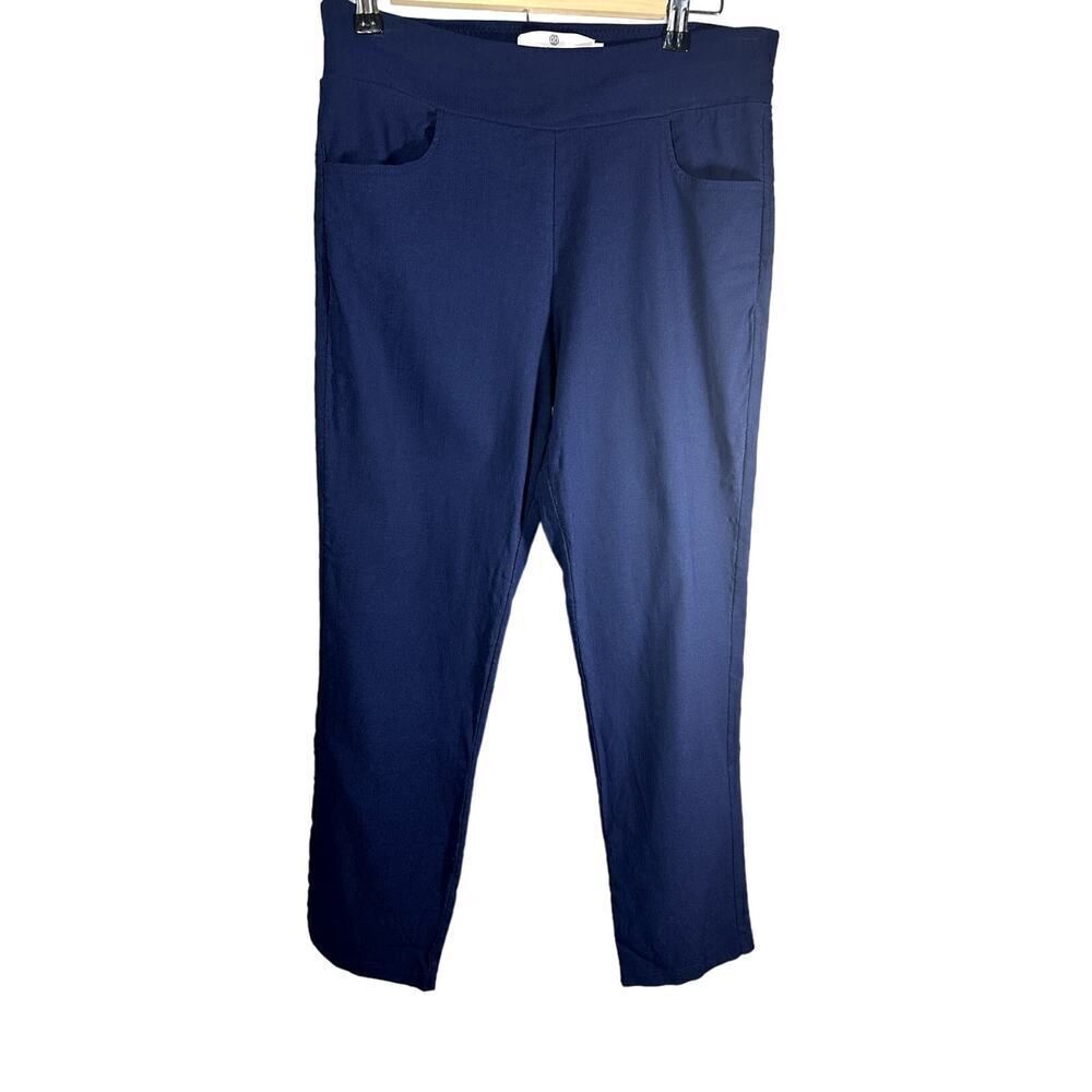 JEAN-PIERRE KLIFA Women's High Waist Straight Leg Cropped Trousers Blue Size 10